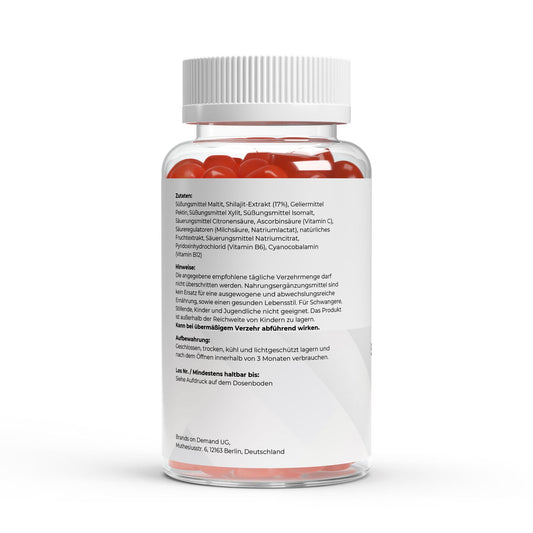 Premium Shilajit Gummies 1000 + Vitamin C,B6, B12 - 60 pcs